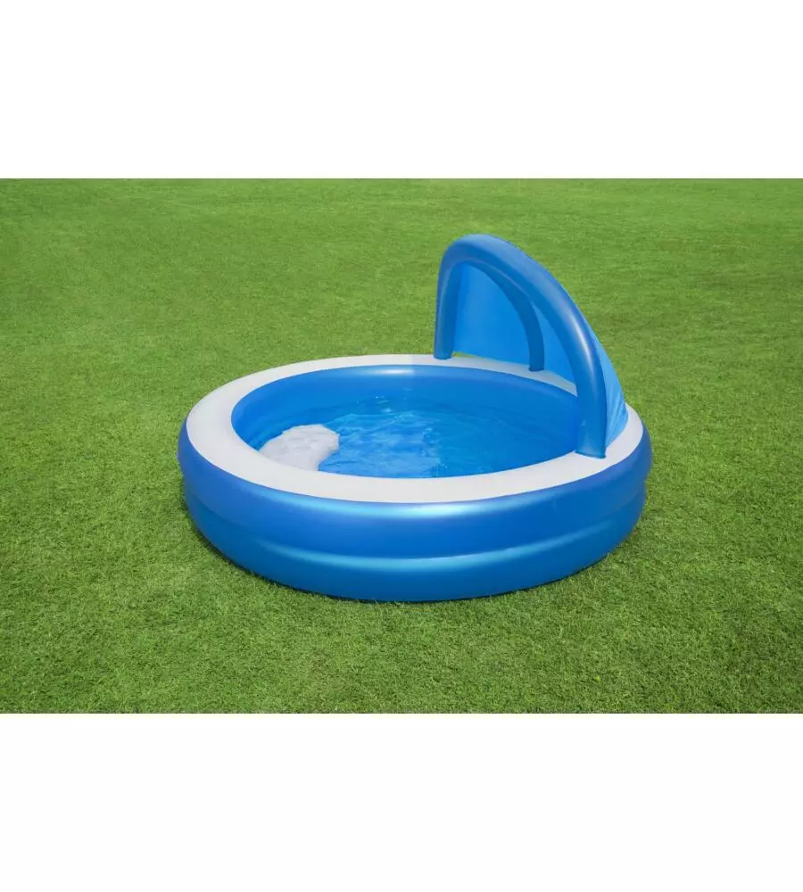 Piscina gonfiabile rotonda con tettuccio bestway "giorni d'estate" 241x140 cm - cod. 54337